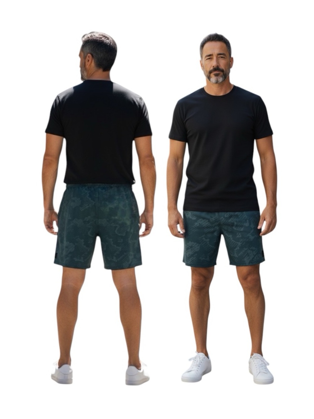 Reebok Men's Athletic Flow Shorts in Teal Camouflage